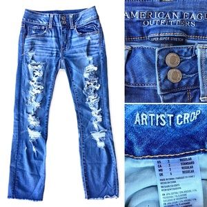 AMERICAN EAGLE | Artist Crop Super Stretch Destroyed